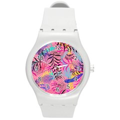 Illustration Reason Leaves Round Plastic Sport Watch (m)