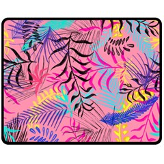 Illustration Reason Leaves Double Sided Fleece Blanket (medium) 