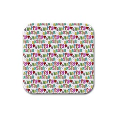 Holidays Happy Easter Rubber Square Coaster (4 Pack)  by HermanTelo