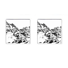 Mountain Ink Cufflinks (square) by HermanTelo