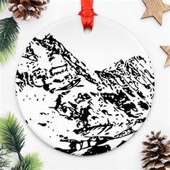 Mountain Ink Round Ornament (two Sides)