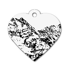 Mountain Ink Dog Tag Heart (two Sides)