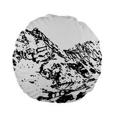 Mountain Ink Standard 15  Premium Flano Round Cushions