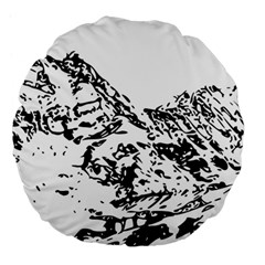 Mountain Ink Large 18  Premium Flano Round Cushions by HermanTelo