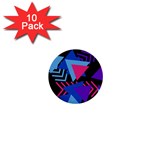 Memphis Pattern Geometric Abstract 1  Mini Buttons (10 pack)  Front