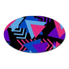 Memphis Pattern Geometric Abstract Oval Magnet by HermanTelo