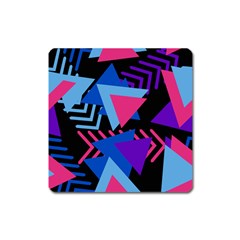 Memphis Pattern Geometric Abstract Square Magnet by HermanTelo