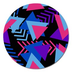 Memphis Pattern Geometric Abstract Magnet 5  (round) by HermanTelo