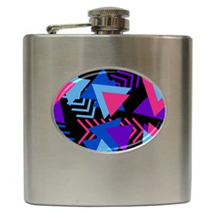 Memphis Pattern Geometric Abstract Hip Flask (6 Oz)