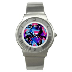 Memphis Pattern Geometric Abstract Stainless Steel Watch