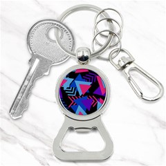 Memphis Pattern Geometric Abstract Bottle Opener Key Chain by HermanTelo