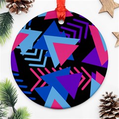 Memphis Pattern Geometric Abstract Round Ornament (two Sides)