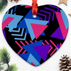 Memphis Pattern Geometric Abstract Heart Ornament (two Sides)