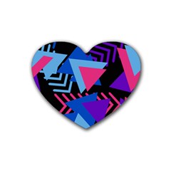 Memphis Pattern Geometric Abstract Heart Coaster (4 Pack) 