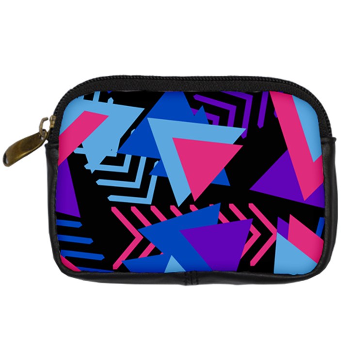 Memphis Pattern Geometric Abstract Digital Camera Leather Case