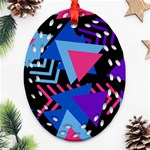 Memphis Pattern Geometric Abstract Oval Filigree Ornament (Two Sides) Back