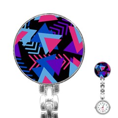 Memphis Pattern Geometric Abstract Stainless Steel Nurses Watch