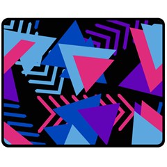 Memphis Pattern Geometric Abstract Double Sided Fleece Blanket (medium) 