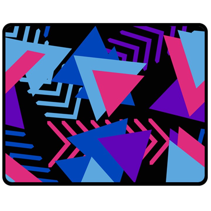 Memphis Pattern Geometric Abstract Double Sided Fleece Blanket (Medium) 