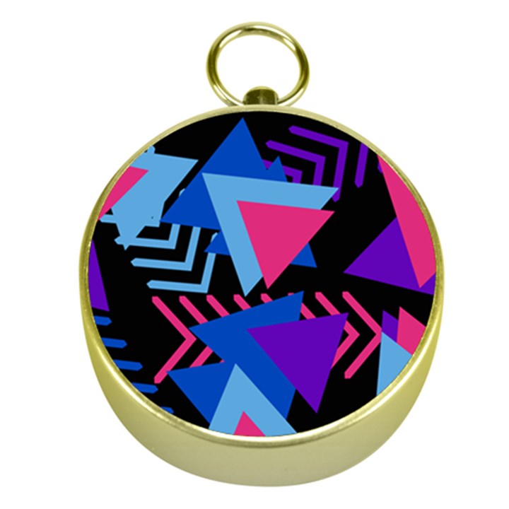 Memphis Pattern Geometric Abstract Gold Compasses