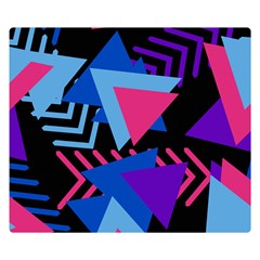 Memphis Pattern Geometric Abstract Double Sided Flano Blanket (small) 