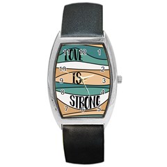 Love Sign Romantic Barrel Style Metal Watch