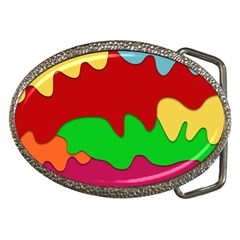 Liquid Forms Water Background Belt Buckles