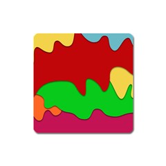 Liquid Forms Water Background Square Magnet by HermanTelo