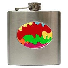 Liquid Forms Water Background Hip Flask (6 Oz)