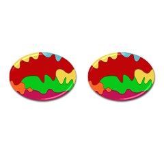 Liquid Forms Water Background Cufflinks (oval)