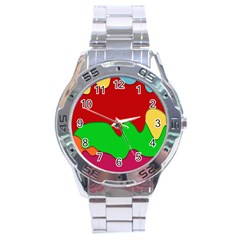 Liquid Forms Water Background Stainless Steel Analogue Watch