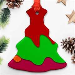 Liquid Forms Water Background Christmas Tree Ornament (two Sides)