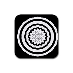 Mandala Rubber Square Coaster (4 Pack)  by HermanTelo