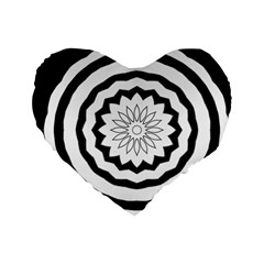 Mandala Standard 16  Premium Flano Heart Shape Cushions by HermanTelo