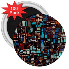 Mosaic Abstract 3  Magnets (100 Pack) by HermanTelo