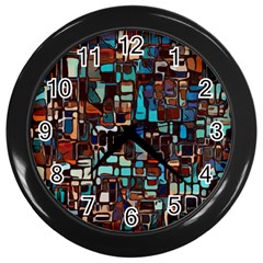 Mosaic Abstract Wall Clock (black) by HermanTelo