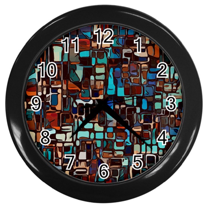 Mosaic Abstract Wall Clock (Black)