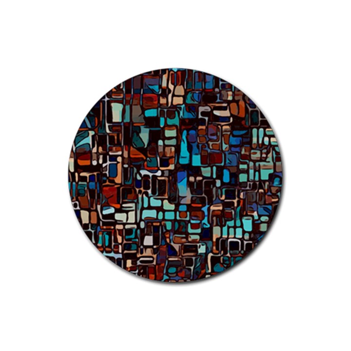 Mosaic Abstract Rubber Round Coaster (4 pack) 