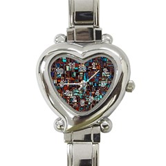 Mosaic Abstract Heart Italian Charm Watch