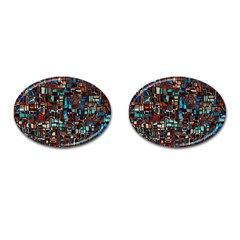 Mosaic Abstract Cufflinks (oval)