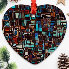 Mosaic Abstract Heart Ornament (two Sides)