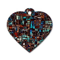 Mosaic Abstract Dog Tag Heart (one Side)