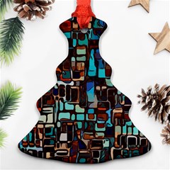 Mosaic Abstract Christmas Tree Ornament (two Sides)