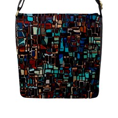 Mosaic Abstract Flap Closure Messenger Bag (l)