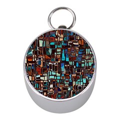 Mosaic Abstract Mini Silver Compasses