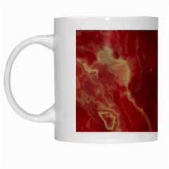 Marble Red Yellow Background White Mugs by HermanTelo