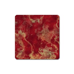 Marble Red Yellow Background Square Magnet by HermanTelo