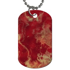 Marble Red Yellow Background Dog Tag (two Sides)