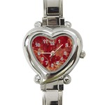 Marble Red Yellow Background Heart Italian Charm Watch Front