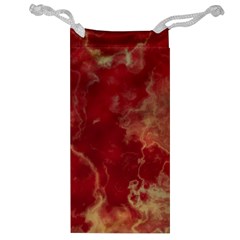 Marble Red Yellow Background Jewelry Bag